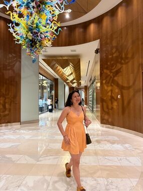 Summer Spaghetti-Strap Mini Dress in Peach